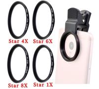 KnPackage X Phone Camera Macro Lens CPL Star,Filtre ND variable pour tous les smartphones 37mm 52mm 55mm 58mm Ligne polaire polarisante ND2-1000 - Type Star 1X 4X 6X 8X Set-37mm Phone holder