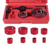 Knpwer 11 Pcs Kit Scies Cloches bi métal en Acier Carbone 19-64mm Scie Cloche Coffret pour Bois, Plaque de Plâtre et Plaques de Plâtre