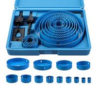 Knpwer 17 Pcs Kit Scies Cloches bi-métal en Acier Carbone 19-127mm Scie Cloche Coffret pour Bois, Plaque de Plâtre et Plaques de Plâtre