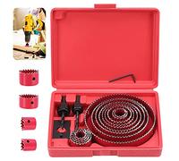 Knpwer 20 Pcs Kit Scies Cloches bi-métal en Acier Carbone 19-127mm Scie Cloche Coffret pour Bois, Plaque de Plâtre et Plaques de Plâtre(Rouge)