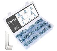 Knpwer 210 Pcs Insert Fileté,Six pans Creux Inserts Filetés Écrou,M6 M8 M10 Insert Fileté Bois Pour Meubles en Bois,avec 3 Pcs Clé Hexagonale