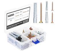 Knpwer 210 Pcs Pince Cheville Molly Moly Placo a Metalique, Expansion pour Placoplâtre Gypsum Gips, Cheville Parapluie Métallique,Excellent kit d'ancrage Mural Creux