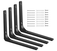 Knpwer 4 Pcs Supports Muraux Industriels,10 Pouces Supports d'étagère,Résistants Support Flottant Industriels (20x25cm)