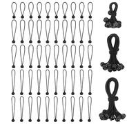 Knpwer 50 Pcs Tendeur Elastique Boule 3 Tailles,Tendeur avec Boule, Sandow Elastique pour Bache,Cordons élastiques avec Boules,pour Arrimer Les Bâches, Les Auvents, Les Tentes de Camping(10/15/20 cm)