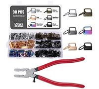 Knpwer 90 Pcs Key Fob Hardware Pince 1 Inch,6 Couleurs Sangle Boucle avec Porte clés,Matériel de Porte Clés et Wristlet
