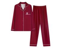 KNQSTYJV Pyjama Femme Pyjamas Femmes Printemps Automne Coton Coton Pantalon À Manches Longues Mignons Cardigan À La Maison Costume-Bonne Chance-m