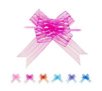 KnR Harmony Nœuds Automatiques 20 Pièces Grand 5cm Noeuds à Tirer pour Mariage Noël Panier Voitures Autocadeau Décorations Fleur Bouquets Agencement Floral Tributs Pull Bows Rose Rouge