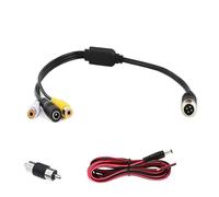 KNRAGHO Adaptateur d'aviation 4 broches câble d'aviation femelle 4 broches vers adaptateur cc RCA câble audio et vidéo pour système de caméra de recul de stationnement de bus/camion