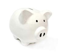 KNRAGHO Tirelire Cochon, géante, XXL, Tirelire Originale, Tirelire à casser, rigolote, Rose, Argent, Monnaie, Tirelire en céramique, avec Marteau et enclos en Bois (Blanc)