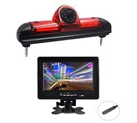 KNRAGHO Troisième monté sur Le Toit Haut Lampe Frein lumière Vue arrière Caméra de recul Peut Ajuster l'angle Vision Nocturne pour Fiat Ducato X250/Peugeot Boxter/Citroën Jumper avec Monitor.