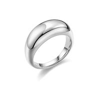 KnSam Bague Acier inoxydable Unisexe, Anneau Bombé Brillant Argenté Fantaisie Taille 70