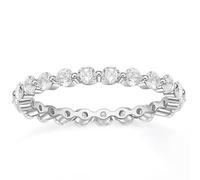 KnSam Bague Éternité Rang Argent 925 Taille 48, Bague Empilable Femme Incrusté de Zirconium Rond 2.5mm Fantaisie