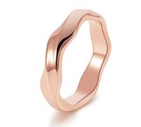 KnSam Bague Fiançailles Acier Inoxydable Möbius Ondulé 5.5mm Homme Femme