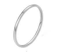 KnSam Bague Fine Femme, Argenté, Anneau Empilable 1mm, Taille 62.5, Bijou Acier Inoxydable