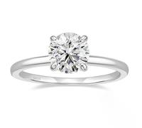 KnSam Bague Solitaire en Argent 925 Taille 56, Bague Mariage Femme 4 Griffes Incrustée de Moissanite Rond 1.5ct, 7.5mm Classique