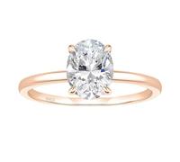 KnSam Bague Solitaire Femme Argent 925 Or Rose Taille 52, Bague Mariage 4 Griffes Incrustée de Zirconium Ovale 3ct, 8×10mm Fantaisie