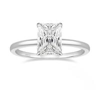 KnSam Bague Solitaire Rectangulaire Femme Argent 925 Taille 47, Bague Mariage Incrustée de Zirconium Radiant 3ct,7x9mm Classique