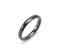 KnSam Bague Unisexe, Anneau Simple 3mm, Céramique, Noir, Taille 57
