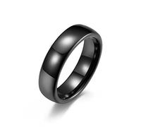 KnSam Bague Unisexe Céramique, Anneau Céramique Simple Noir Taille 55 Fantaisie