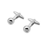KnSam Boutons de Manchette Argenté Boule Ronde, Bouton Manchette Classique Homme