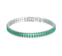 KnSam Bracelet Tennis Acier Inoxydable, Argenté Vert, Incrusté de Zircones Rectangle Scintillante, Bijoux Fantaisie Femme