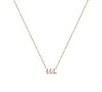KnSam Collier Fantaisie Femme Argent Sterling, Collier Pendentif Numéro 444 Plaqué Or 40+5cm