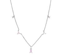 KnSam Collier Fantaisie Femme Argent Sterling Zirconium Rose Géométrique, Collier Plaqué Or 40+5cm