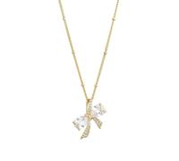 KnSam Collier Femme Plaqué Or, Pendentif Nœud Papillon Incrusté de Zirconium Fantaisie