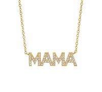 KnSam Collier Lettres Mama Pavé de Zirconium en 925 Argent, Collier avec Pendentif Plaqué Or Cadeau Fête Des Mères 40+5cm