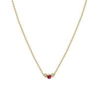 KnSam Collier Or Femme Zirconium Rose Rouge, Collier 925 Argent 40+5cm