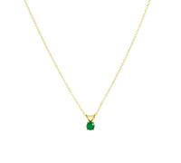 KnSam Collier Or Femme Zirconium Solitaire Vert, Collier 925 Argent