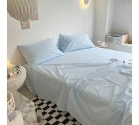 KnSam Couvre Lit 2 Personnes - 200x230cm - Bleu Ciel - Plaid en Coton Uni, Couverture, Protège Matelas Doux et Confortable Respirante