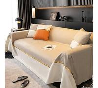 KnSam Housse de Canapé, Plaid Simili Cuir, 180x150CM, Beige, Couverture Protection, Anti Griffe de Chat Chien, Convient à 1 Place