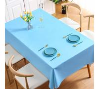 KnSam Nappe Unie en PVC, 120x120CM, Bleu Clair, Nappe de Table Carrée Moderne, Picnic Couverture Protection Anti-Taches