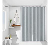 KnSam Rideau de Douche, Gris, PEVA, 80x180CM, Motif à Chevrons, Rideau Salle de Bain Imperméable avec Anneaux