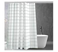 KnSam Rideau de Douche Original Simple en PEVA Blanc Carreaux 150x180 Imperméable Anti Moisissure