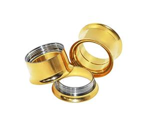 KnSam Tunnel Oreille Acier Inoxydable 2PCS Bouchon Doré 5mm, Écarteur Oreille Unisexe 4G Fantaisie