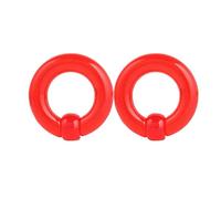 KnSam Tunnel Plug Oreille 10mm 2PCS, Acrylique Anneau avec Boule Rouge, Écarteur Oreille Unisexe 00G Fantaisie