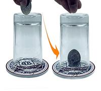 KNSHTH Tour de magie pour adultes et accessoire de pièce de monnaie à travers le verre, performance époustouflante.