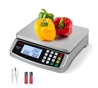 KNSWE Balance Cuisine Professionnelle 40KG Grande Balance Alimentaire Boulangerie Électronique Pèse Aliments Cuisine Précision 1g Acier Inoxydable Fonctions PCS et Tare pour Poids en Pâtisserie