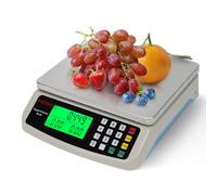 KNSWE Balance de Cuisine Numérique 30kg en Acier Inoxydable - Précision 1g Avec Fonction Tare et Compteuse - Pour Aliments, Charcuterie et Usage Professionnel