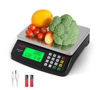 KNSWE Balance de Cuisine Professionnelle 40kg Grande Balance Alimentaire Electronique Numérique de Précision 1g Acier Inoxydable et Comptage Tare Fonction Balance Aliments pour Charcuterie 4 Unités