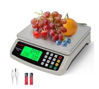 KNSWE Balance pour Aliments Cuisine Numerique 10kg Acier Inox Grande Balance de Precision 1g Professionnel et Fonction Tare Compteuse Balance Alimentaire Electronique pour Charcuterie