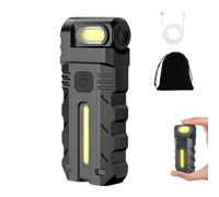 Knubbuf 180° Rotating Head LED Work Light Rechargeable, Super Bright Magnetic Pocket Flashlight with Clip, Portable Keychain Torch for Mechanics, Camping, Emergency and Dog Walking (1)