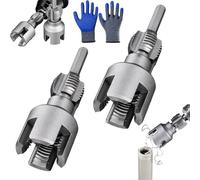 Knubbuf 4 in 1 Water Pipe Wrench, Integrated Internal & External Pipe Threading Tool, Drill Driven Plumbing Repair Set, PVC Pipe Thread Cutting Tool For 1/2'' 3/4'' pipes (1/2"+3/4")