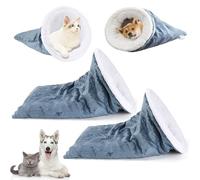 Knubbuf Cat Winter Sleeping Bag, Cat Sleeping Bag for Indoor Cats, Self Warming Cat Sleeping Bag, Soft Plush Large Cat Sack, Pet Sleeping Bag for Cats Small Dogs (2pcs)
