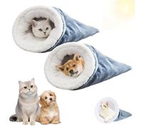 Knubbuf Cat Winter Sleeping Bag, New Upgraded Cat Sleeping Bag, Soft Plush Large Cat Sack Warm Cat Bed, Pet Mat Warming Pad Sack for Indoor Cats and Small Dogs (2 pcs)