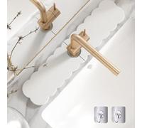 Knubbuf Contour de Robinet Absorbant, Tapis Robinet Absorbant, Pierre absorbante evier, Tapis de Robinet pour évier de Cuisine, séchage Rapide, Super Absorbant (B-Blanc, 60 * 10cm)