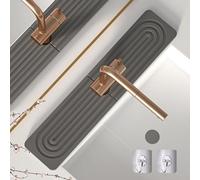 Knubbuf Contour de Robinet Absorbant, Tapis Robinet Absorbant, Pierre absorbante evier, Tapis de Robinet pour évier de Cuisine, séchage Rapide, Super Absorbant (A-Gris foncé, 40 * 10cm)