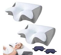 Knubbuf DreamSleepz Pillow - Finally Wake Up Pain-Free & Refreshed, Dream Sleepz Ergonomic Neck Support Pillow, Memory Foam, Orthopedic Pillows for Back, Side, and Stomach Sleepers (Grey+Grey)
